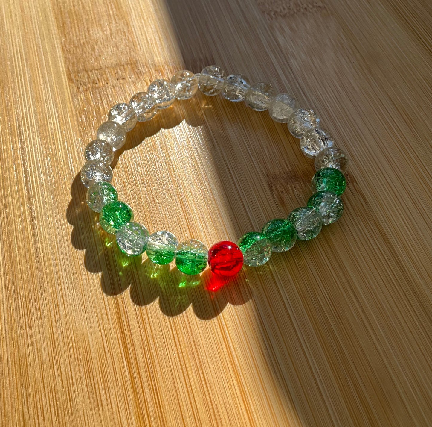 Cherry Glass Bead Bracelet