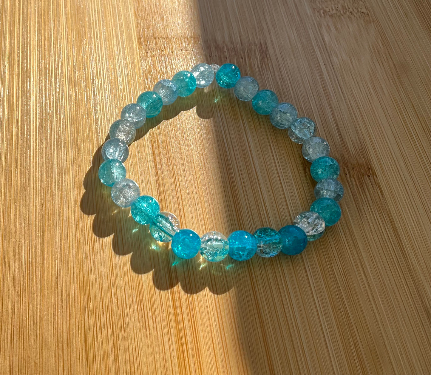 Blue Glass Bead Bracelet