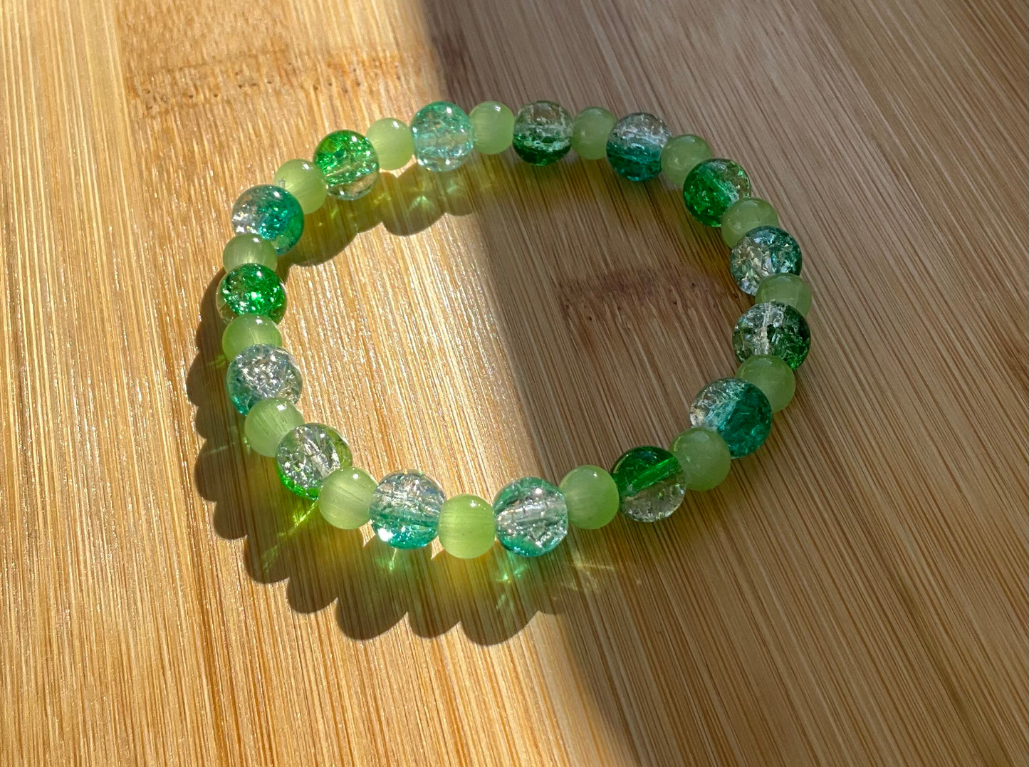 Green Glass Bead Bracelet