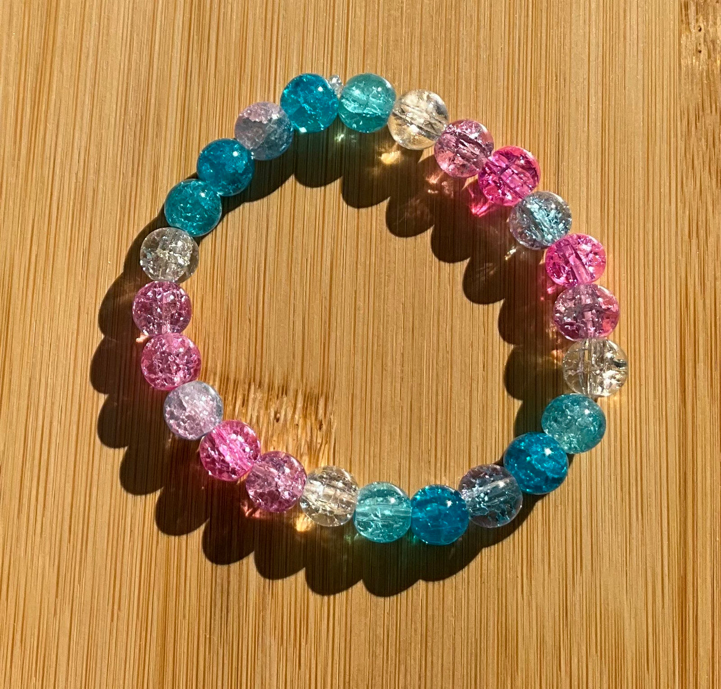 Cotton Candy Glass Bead Bracelet