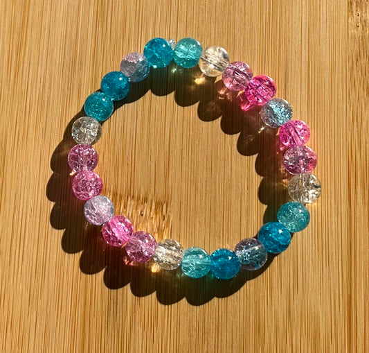 Cotton Candy Glass Bead Bracelet
