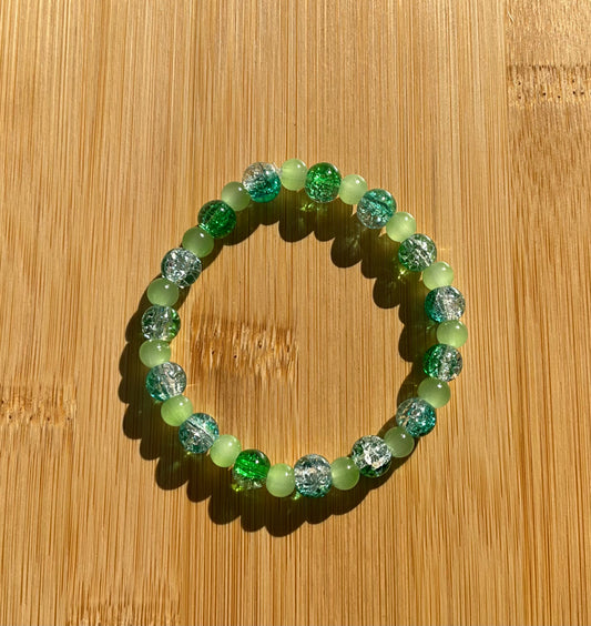 Green Glass Bead Bracelet