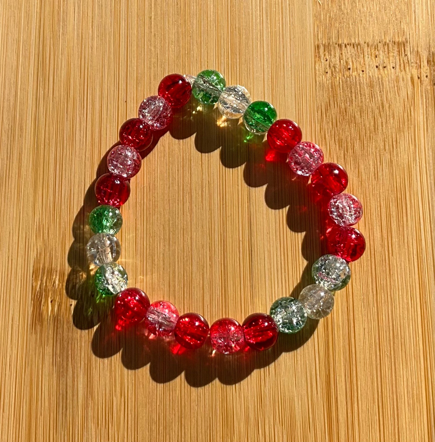 Strawberry Glass Bead Bracelet