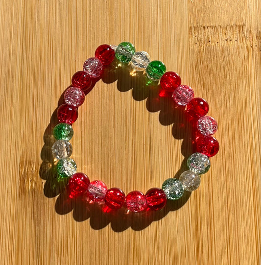 Strawberry Glass Bead Bracelet