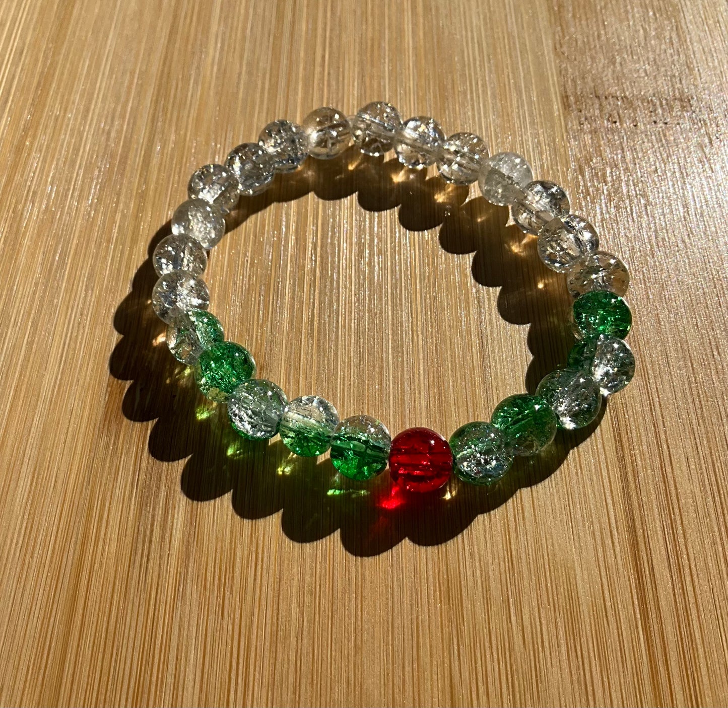 Cherry Glass Bead Bracelet