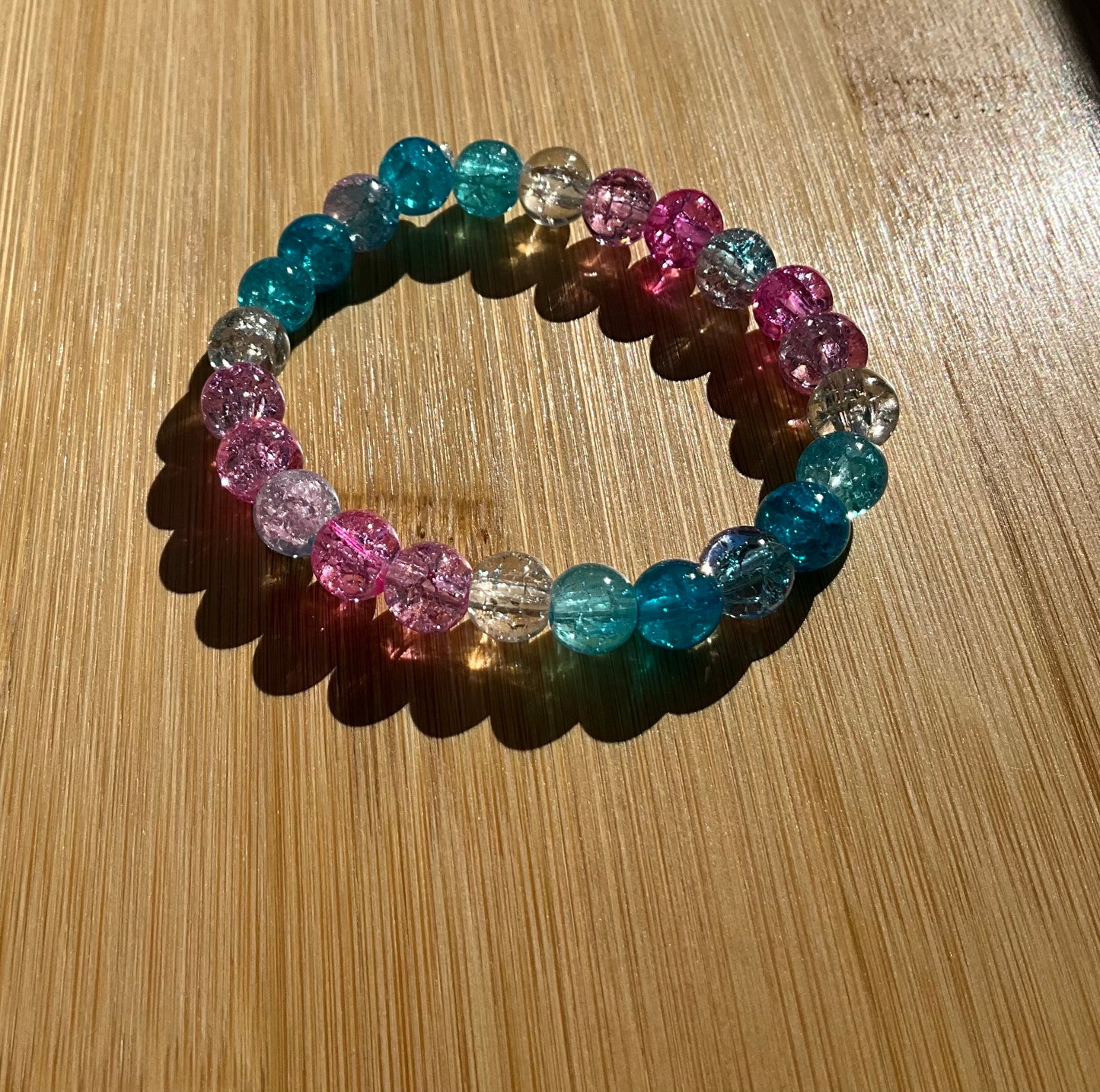 Cotton Candy Glass Bead Bracelet