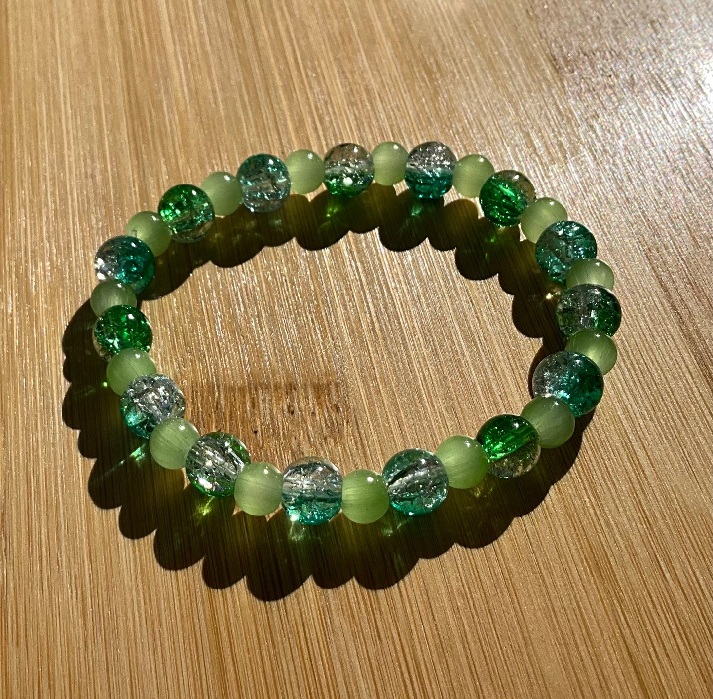 Green Glass Bead Bracelet