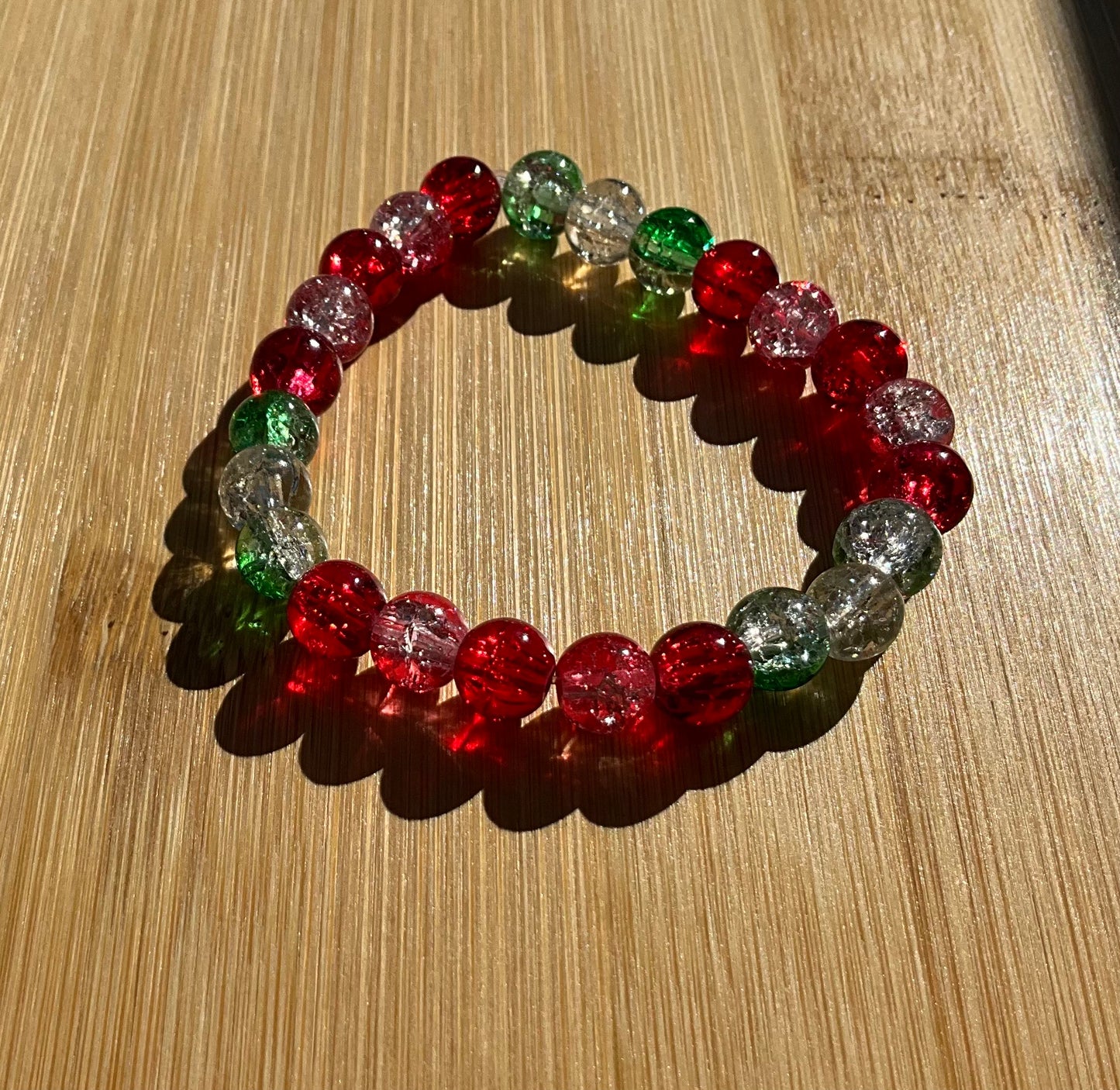 Strawberry Glass Bead Bracelet