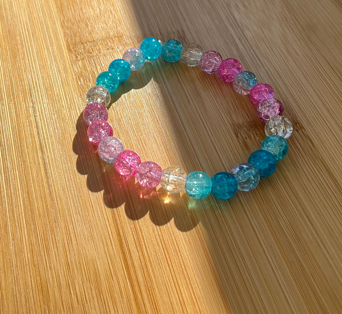 Cotton Candy Glass Bead Bracelet