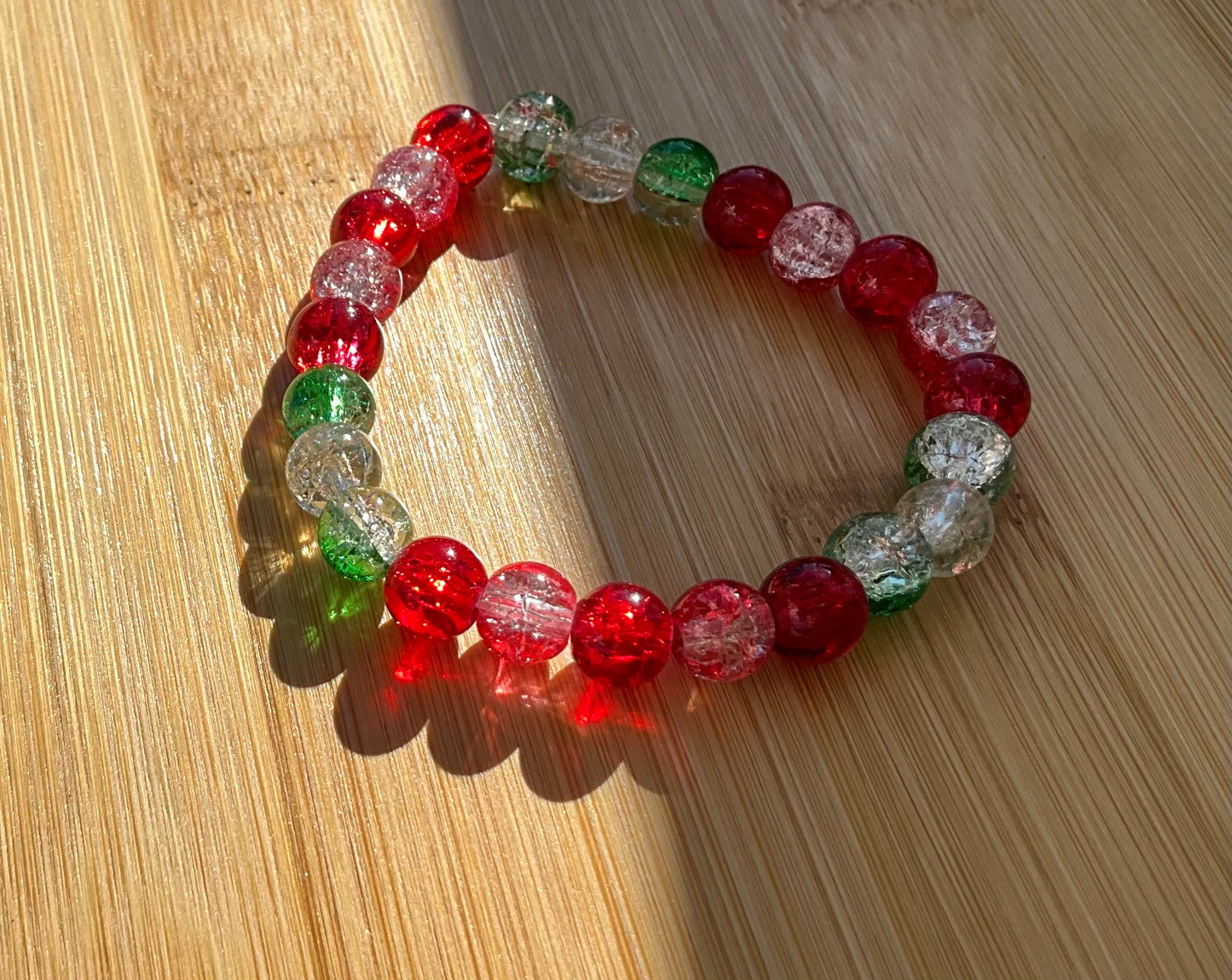 Strawberry Glass Bead Bracelet