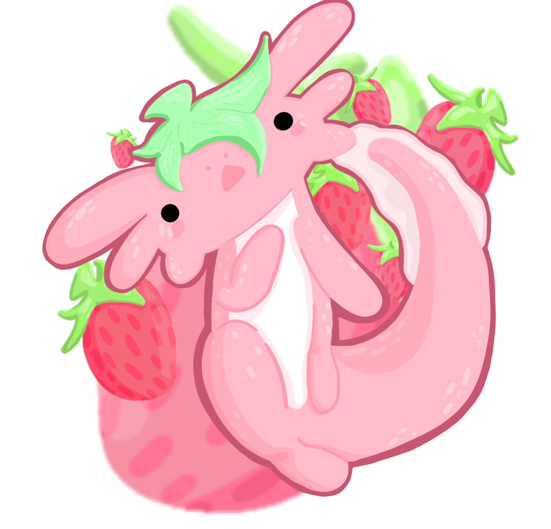 3x3 inch Strawberry Axolotl Sticker