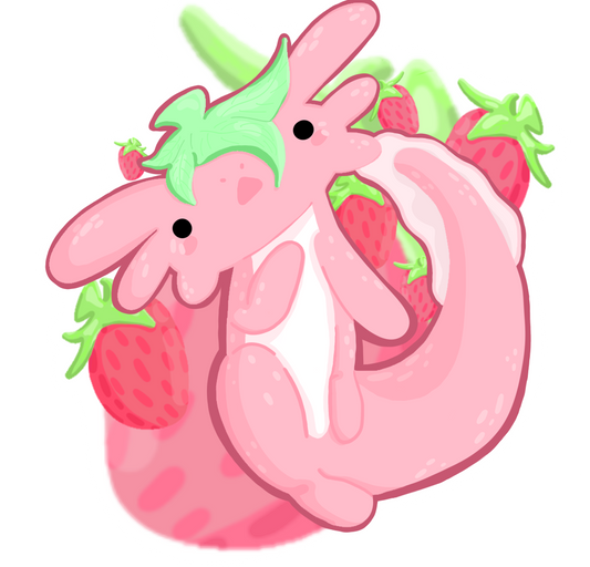 3x3 inch Strawberry Axolotl Sticker
