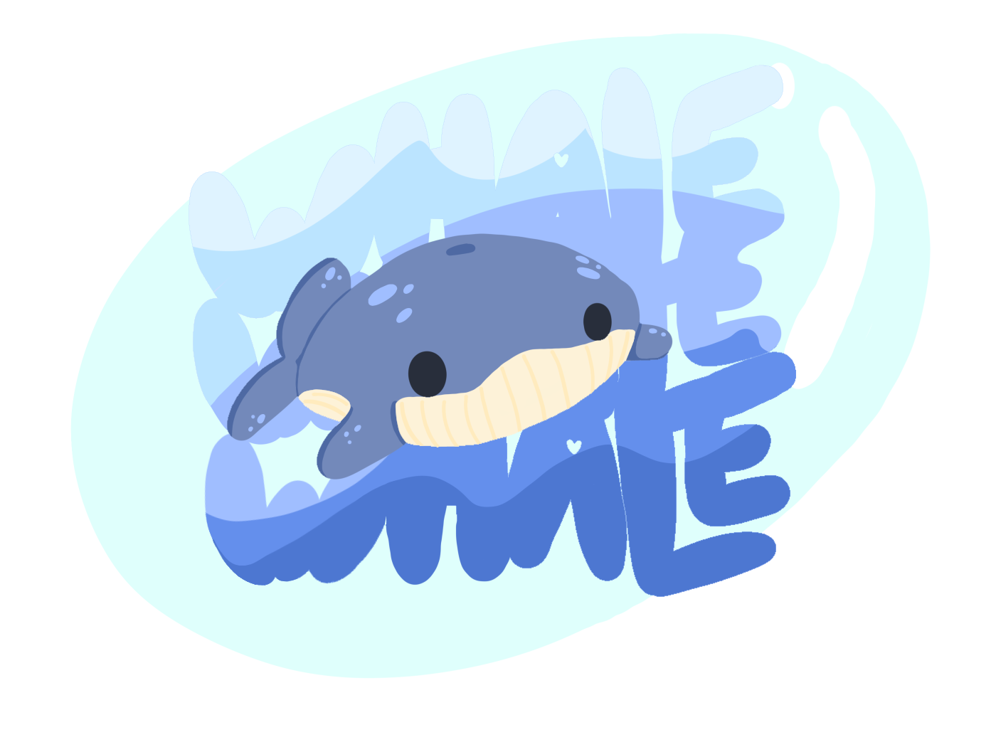 3.00 x 2.00 Whale Whale Whale Sticker