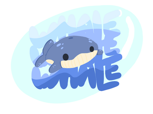 3.00 x 2.00 Whale Whale Whale Sticker